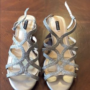 Alex Marie silver sparkle heels.